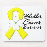 Bladder Cancer Survivor Flower Ribbon mousepads