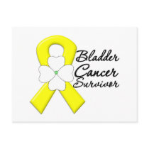 Bladder Cancer Survivor Flower Ribbon Post Cards