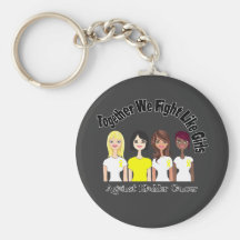 Bladder Cancer Together We Fight Like Girls Keychains