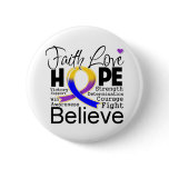 Bladder Cancer Typographic Faith Love Hope Pinback Button