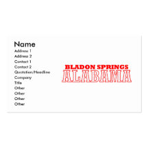 Bladon Springs, Alabama City Design Business Card