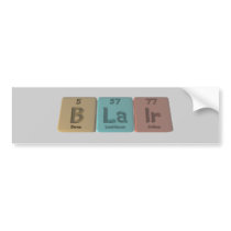 Blair as Boron Lanthanum Iridium Bumper Sticker