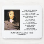 Blaise Pascal Gain Loss Wagering God Exists Quote Mouse Pads