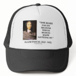 Blaise Pascal Heart Reasons Reason Know Nothing Of Trucker Hat