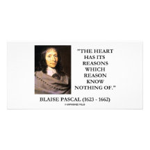 Blaise Pascal Heart Reasons Reason Know Nothing Of Picture Card