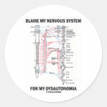 Blame My Nervous System For My Dysautonomia Round Sticker