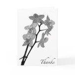 Blank Black and White Orchid Thank You Card