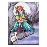 Blank Card - Gypsy Witch & Cat ~~* The Visitor *~~
