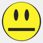 Blank Face Smiley Round Sticker