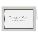 Blank Funeral Thank You Note Card - Classic Silver