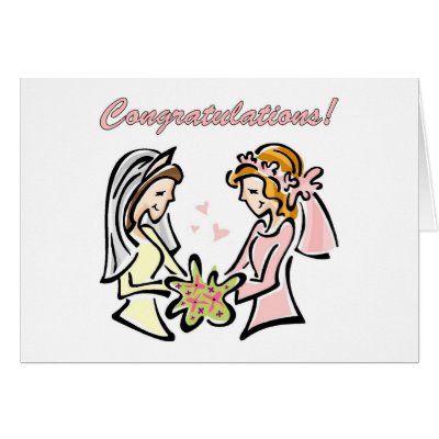 Blank Lesbian Gay Wedding Card Greeting Cards by iheartshop