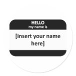 Blank Nametag stickers
