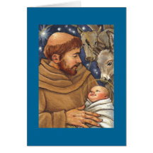blank note card St Francis Christmas