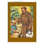 blank note card St Francis & dogs