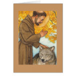 blank note card St Francis & wolf