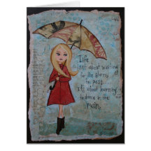 Blank Notecard Inspirational Quote Rainy Day Art