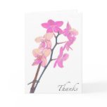 Blank Pink Orchid Thank You Card