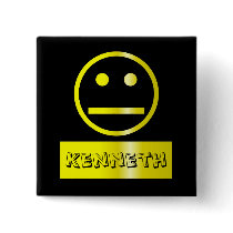 Blank Smiley Face Name Tag Pin