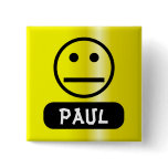 Blank Smiley Face Name Tag Pinback Button