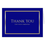 Blank Sympathy Thank You Card - Classic Navy