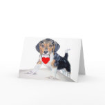 Blank Valentine Beagle Greeting Card