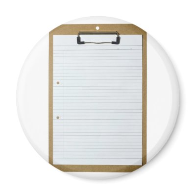 Blank writing paper on clipboard fridge magnet by joxxxxjo