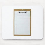 Blank writing paper on clipboard mousepads