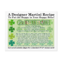 Blarney-Tini St. Patrick's Day Martini Recipe Card