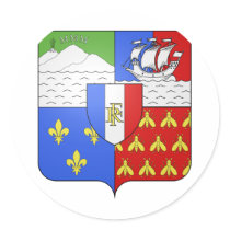 Blason Réunion Coat of Arms Round Stickers