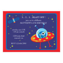 Blast Off Birthday Invitation