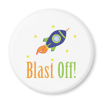 Blast Off Fridge Magnet