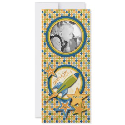 Blast Off! Tall Invitation Card by LetsCelebrateDesigns