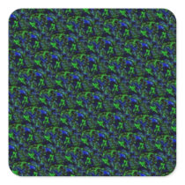 Blau grün Psycho Muster Quadrataufkleber