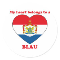 Blau Round Stickers