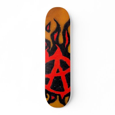 Blazin' Anarchy-New Logo-Board Skateboard Decks by blaquesmyth