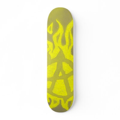 Blazin' Anarchy-New Logo-Yellow Fever Board Skateboard by blaquesmyth