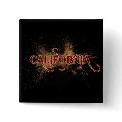 Bleeding Grunge California Button Dark by MugUSA