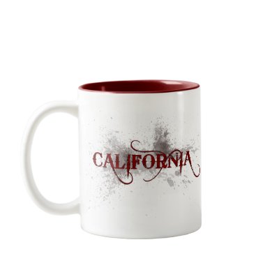 Bleeding Grunge California Mug Red by MugUSA