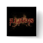 Bleeding Grunge Illinois Button Dark