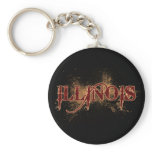 Bleeding Grunge Illinois Keychain Dark