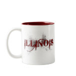 Bleeding Grunge Illinois Mug Red