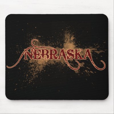 Bleeding Grunge Nebraska Mousepad Dark by MugUSA