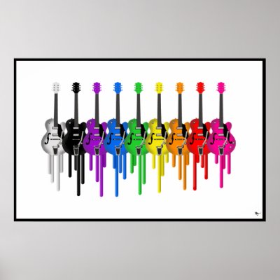 Bleeding Guitars Poster Print by oldrockerdude