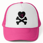 Bleeding Heart and Crossbones Trucker Hat