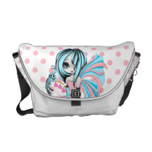Bleeding Heart Fae Messenger Bag-Pink-Blue