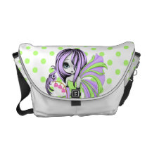 Bleeding Heart Fae Messenger Bag-Purple-Green