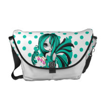 Bleeding Heart Fae Messenger Bag-Teal