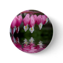 bleeding heart flower pinback button