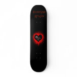 Bleeding Heart Skull Skateboard - Customised