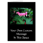 Bleeding Hearts. Pink Flowers. Greeting Card
